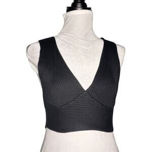 Sincerely Jules Sweater Crop Top Black Size Juniors Large